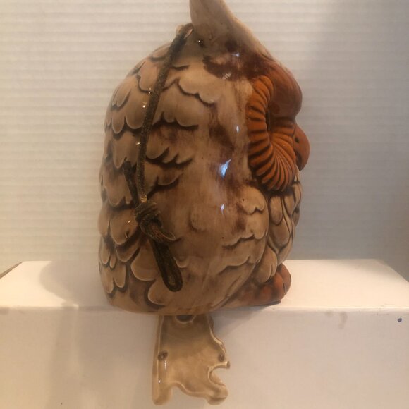 Ceramic Owl Windchime by Hilda approx 8" - Picture 3 of 6